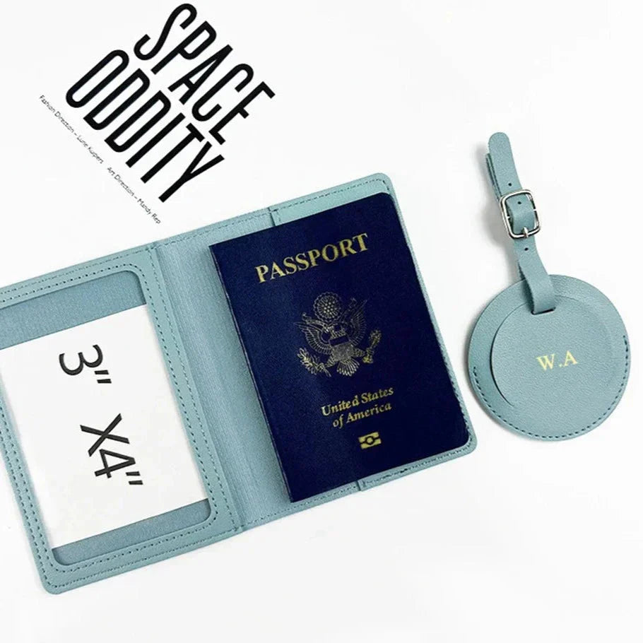 Étiquette Bagage et Étui Passeport de Voyage Bleu Marine – vue 4 – Yokabag