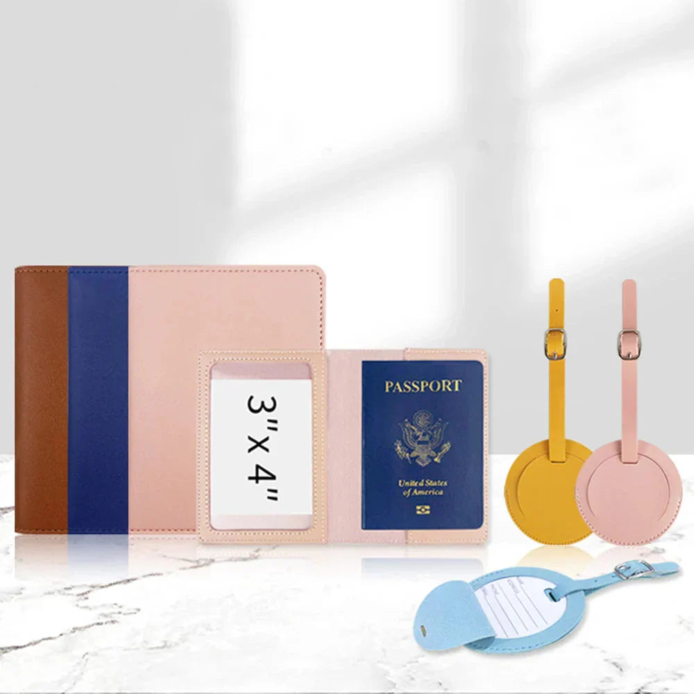 Étiquette Bagage et Étui Passeport de Voyage Marron – vue 6 – Yokabag
