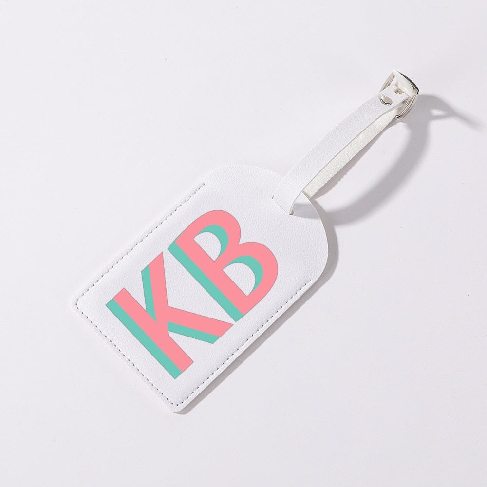 Étiquette Voyage Personnalisée - Initiales Modèle 6 Blanc – vue 12 – Yokabag