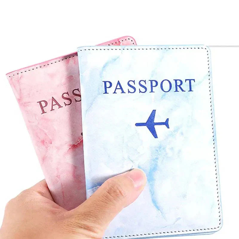 Étui Passeport Marbre - Voyage en Avion Rose – vue 2 – Yokabag