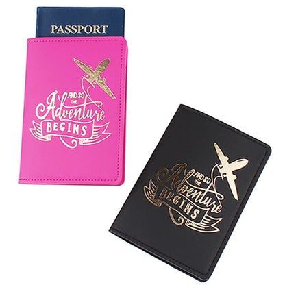 Étui Passeport de Voyage Personnalisé - The Adventure Begins Noir – vue 2 – Yokabag