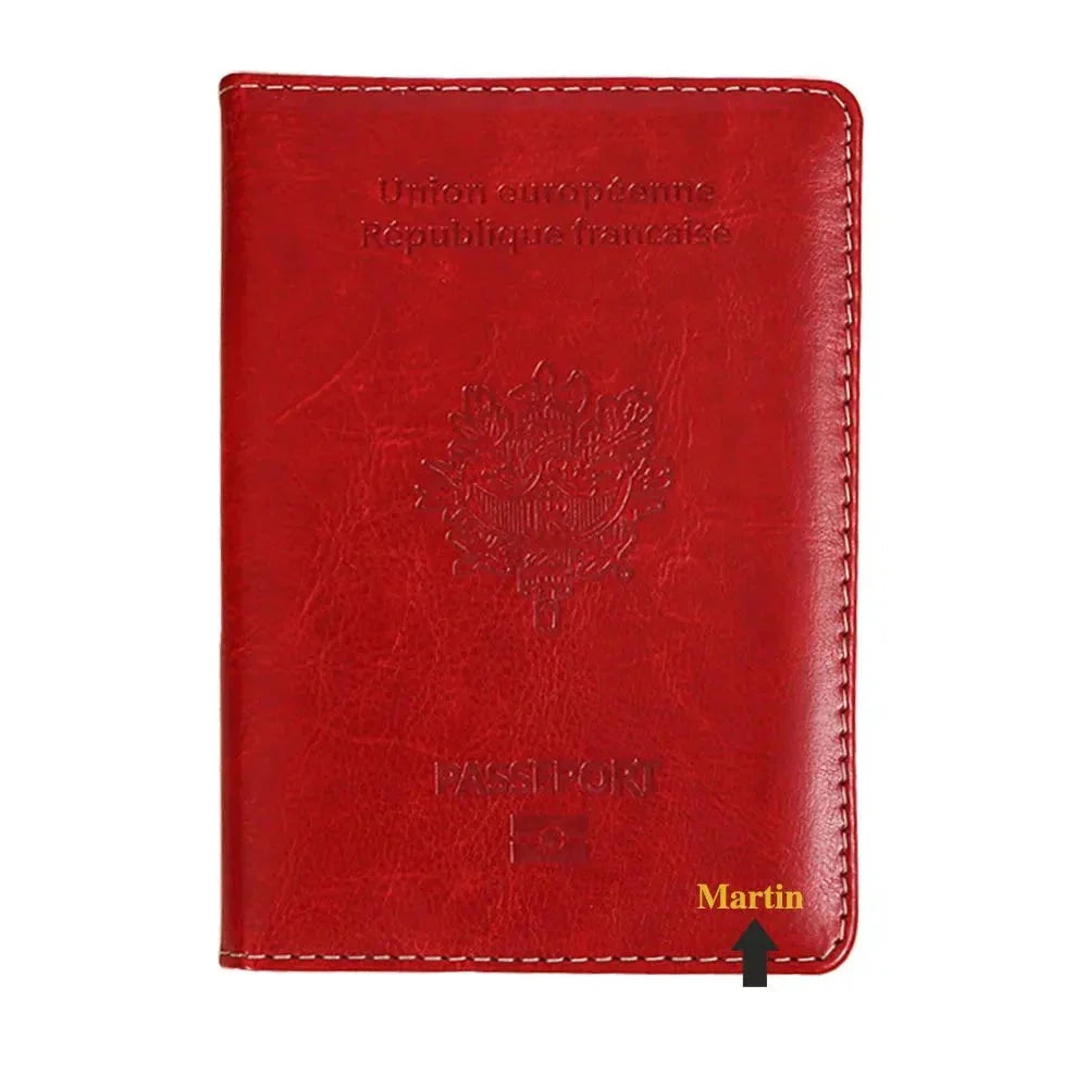 Étui Passeport Personnalisé Prénom - Destination France Bleu Marine – vue 6 – Yokabag