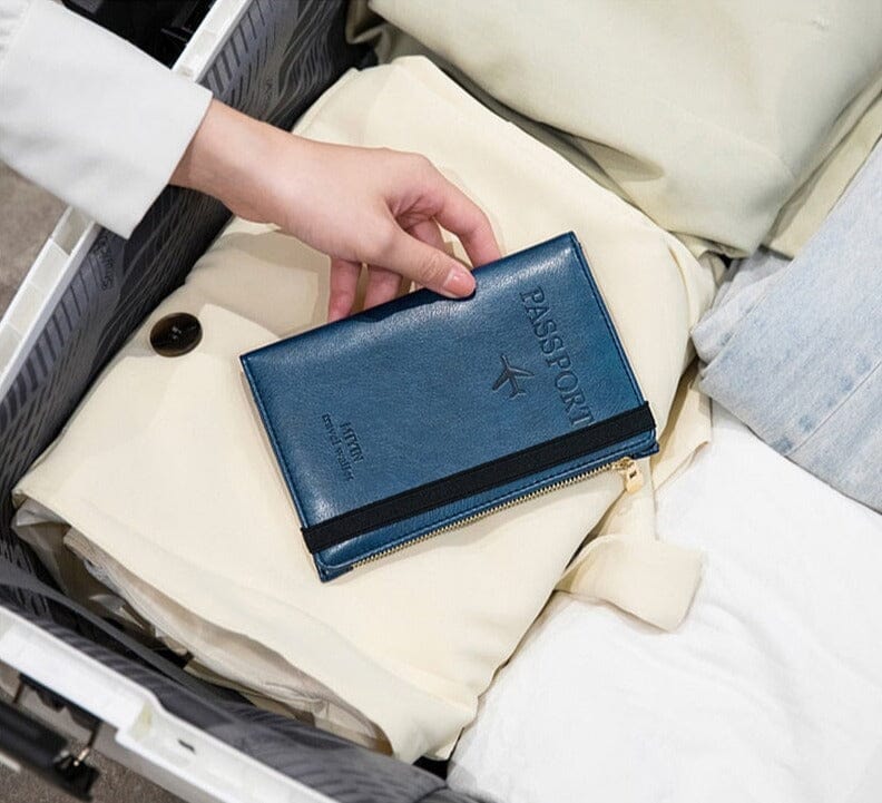 Grand Portefeuille de Voyage Personnalisé Passeport Vintage Rose – vue 7 – Yokabag