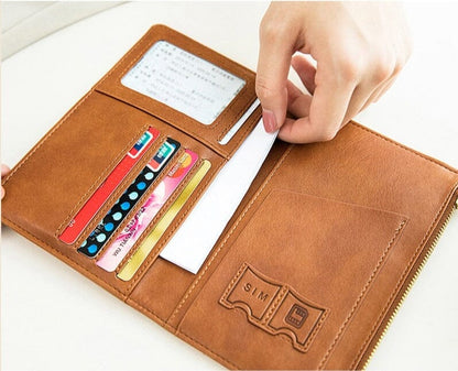 Grand Portefeuille de Voyage Personnalisé Passeport Vintage Bleu Marine – vue 3 – Yokabag