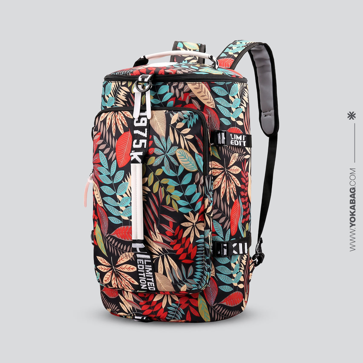Grand Sac à Dos de Voyage Femme - Convertible & Tropical Bleu – vue 2 – Yokabag