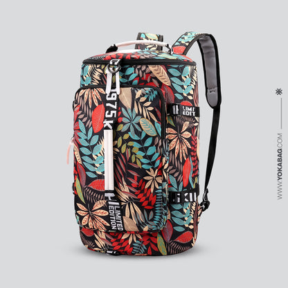 Grand Sac à Dos de Voyage Femme - Convertible & Tropical Bleu – vue 2 – Yokabag