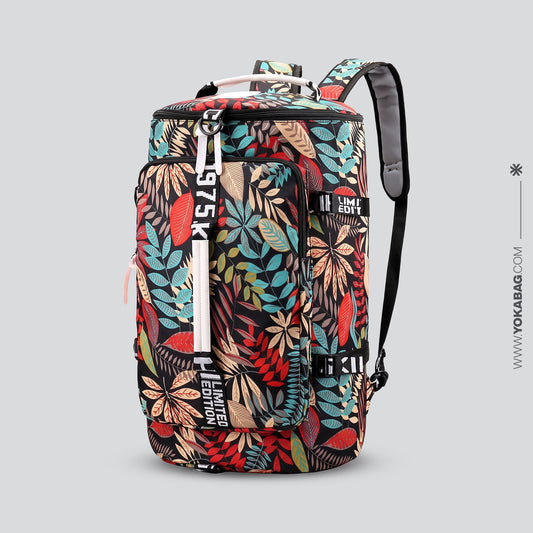 Grand Sac à Dos de Voyage Femme - Convertible & Tropical Bleu – vue 2 – Yokabag