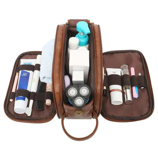 Grande Trousse de Toilette Homme Barbe & Rasage Marron – vue 2 – Yokabag