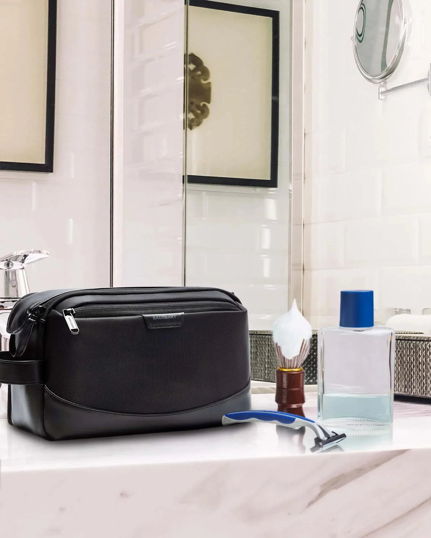 Grande Trousse de Toilette pour Homme Gris – vue 3 – Yokabag