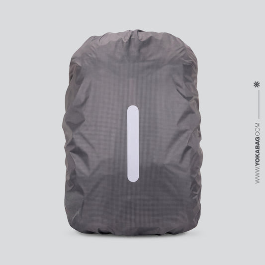 Housse de Pluie pour Sac à Dos Grise (avec Bande Réfléchissante)