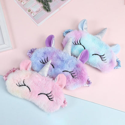 Masque de Sommeil Licorne Peluche - Édition Voyage Violet – vue 2 – Yokabag