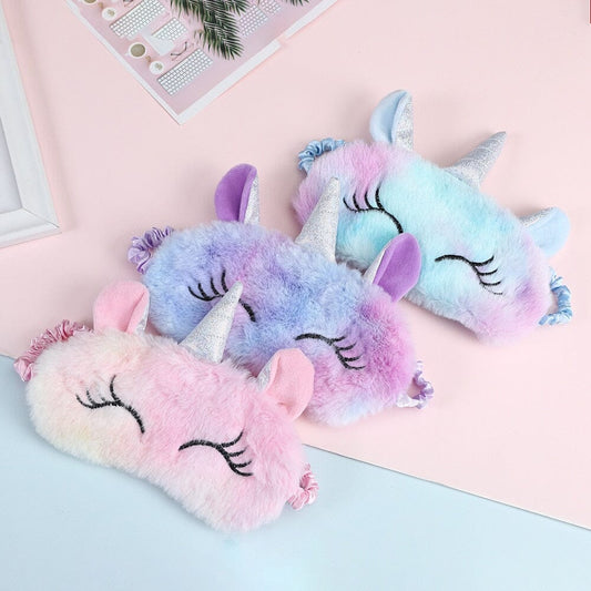 Masque de Sommeil Licorne Peluche - Édition Voyage Violet – vue 2 – Yokabag