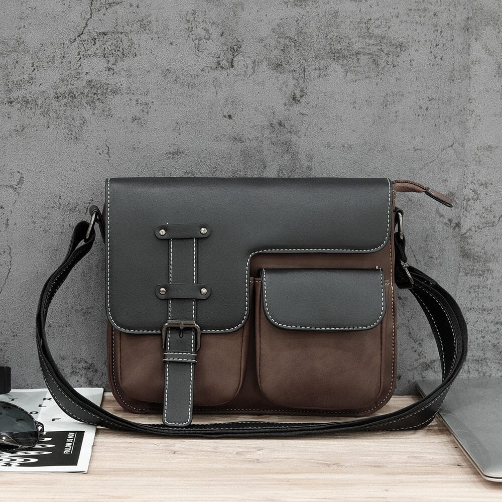 Messenger Bag pour Homme Vintage Gris – vue 2 – Yokabag
