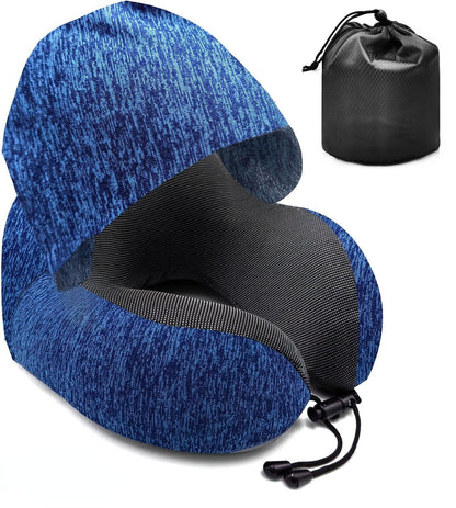 Oreiller de Voyage Mémoire de Forme Capuche Explorer Rouge – vue 5 – Yokabag