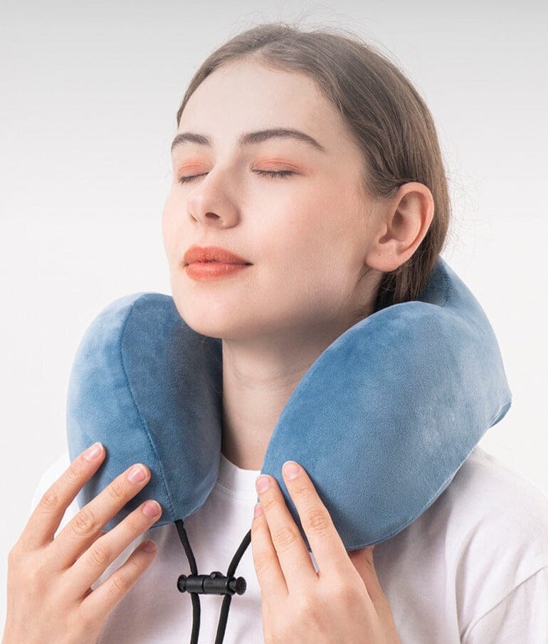 Oreiller de Voyage en Mémoire de Forme - En Forme de U Rose – vue 3 – Yokabag