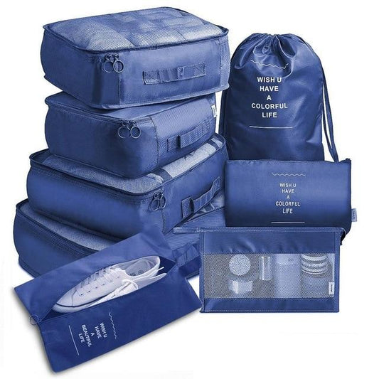 Valise Organizer (Set de 8, Bleu Marine)