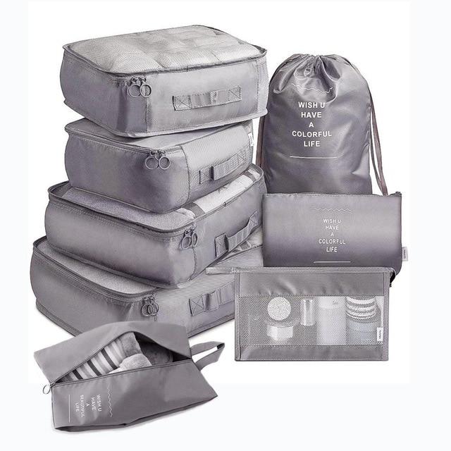 Valise Organizers - Collection (Set de 8, Gris)