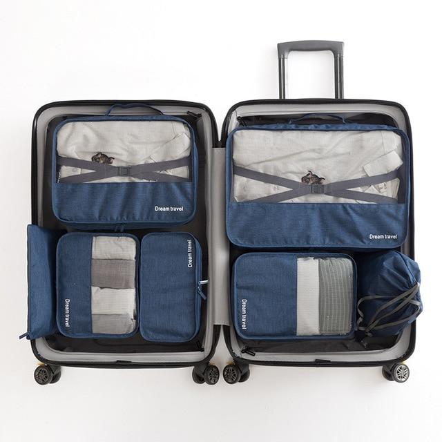 Organisateurs de Valise (Set de 7, Bleu Marine)