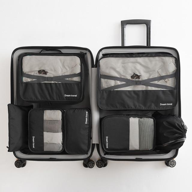 Organisateurs de Valise (Ensemble de 7 pièces, Noir)