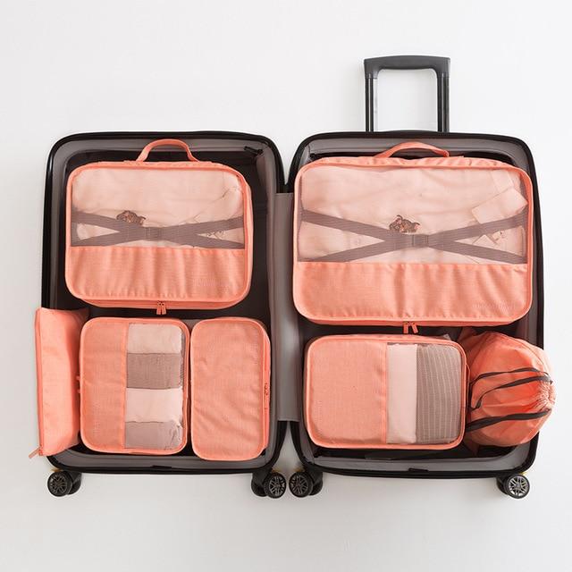 Organisateurs de Valise (Ensemble de 7, Rose Saumon)