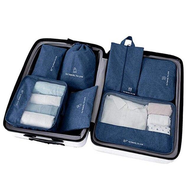 Valise Essentials - (Set de 7, Bleu Marine)