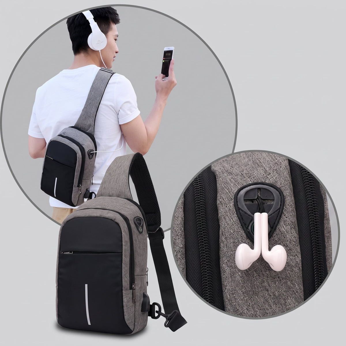 Petit Sac à Bandoulière de Voyage Connecté – vue 5 – Yokabag