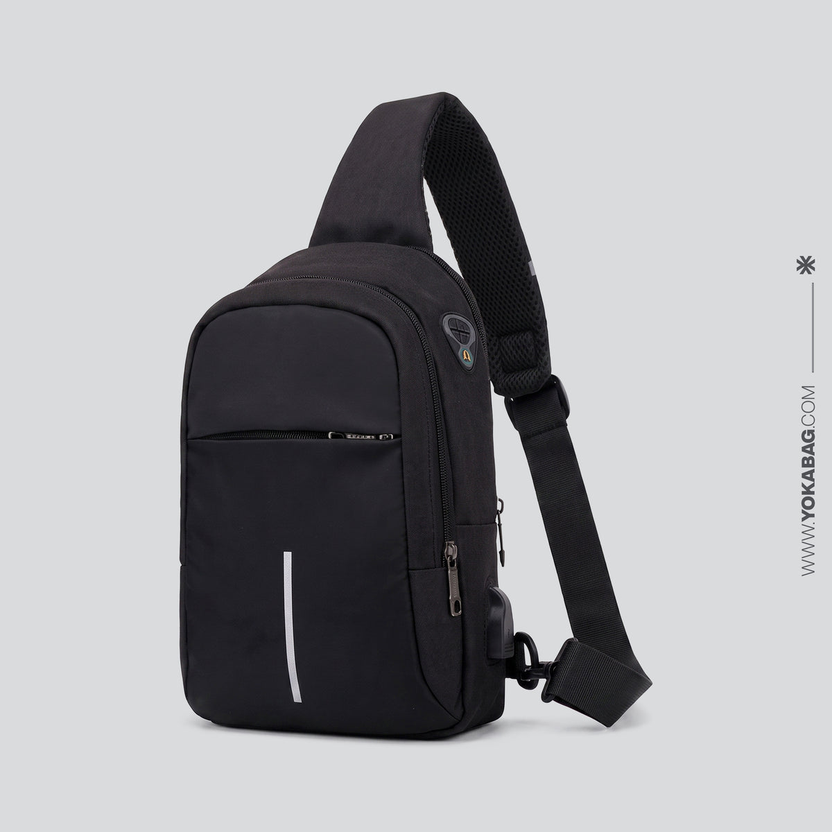 Petit Sac à Bandoulière de Voyage Connecté Noir – vue 2 – Yokabag