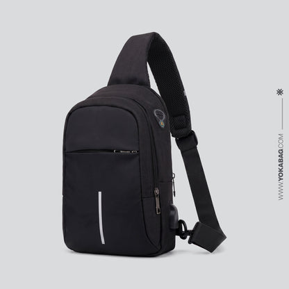 Petit Sac à Bandoulière de Voyage Connecté Noir – vue 2 – Yokabag