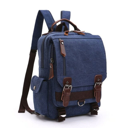 Petit Sac à Dos de Voyage Vintage Femme en Tissu Rétro Bleu Ciel – vue 8 – Yokabag
