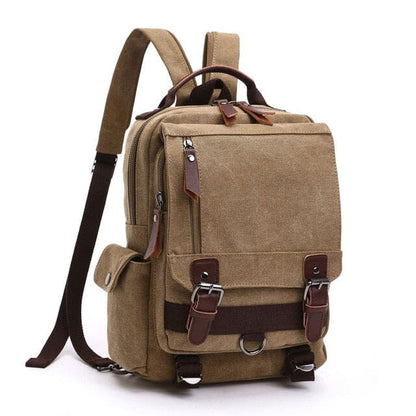 Petit Sac à Dos de Voyage Vintage Femme en Tissu Rétro Noir – vue 4 – Yokabag