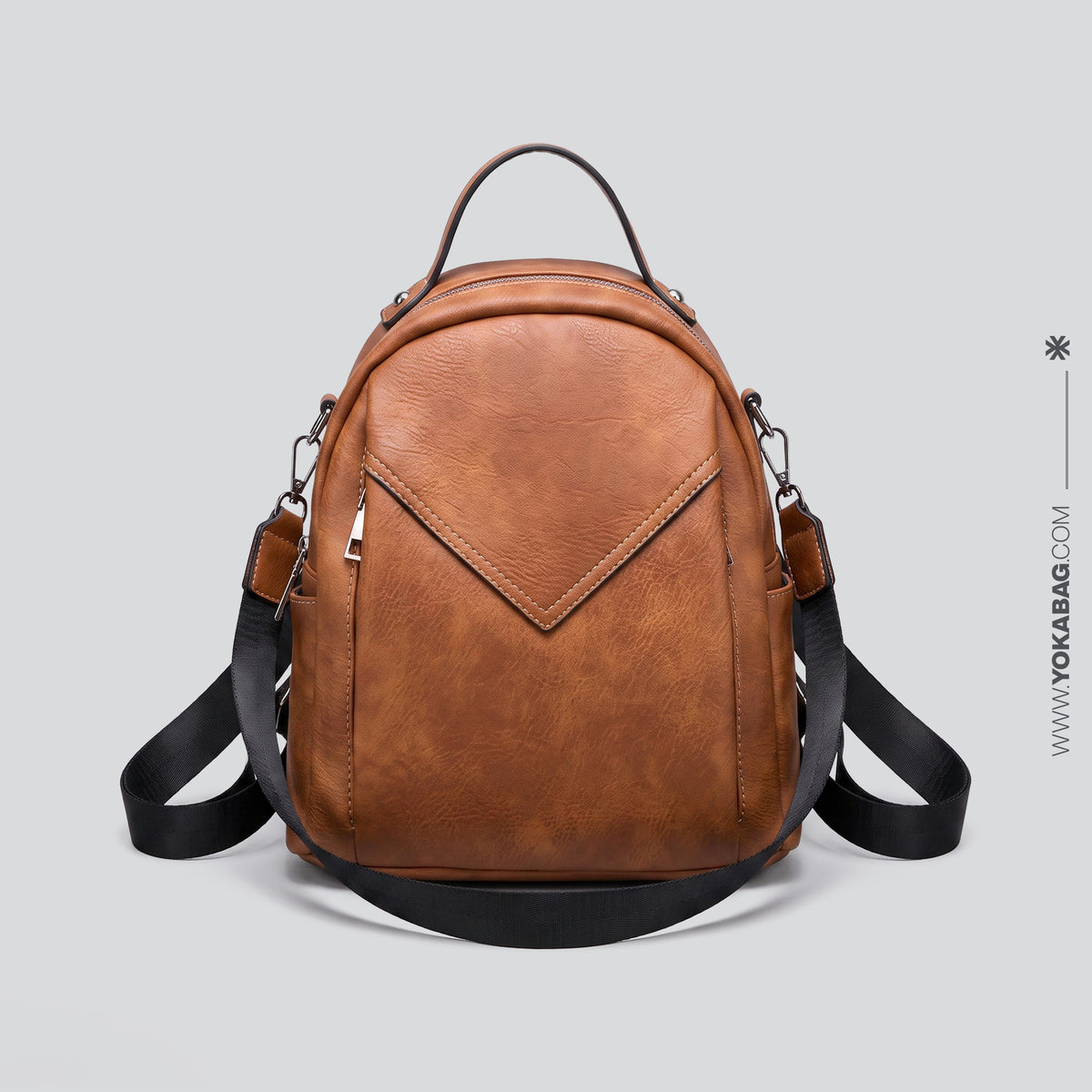 Petit Sac à Dos Femme Marron Vintage – vue 3 – Yokabag