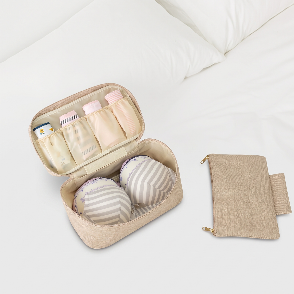 Pochette Voyage pour Sous-Vêtements - (Beige)
