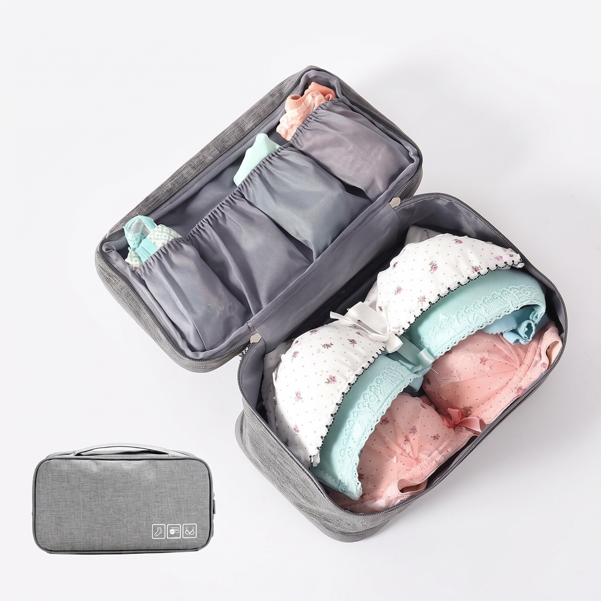 Pochette de Voyage pour Sous-Vêtements - (Gris) – vue 2 – Yokabag