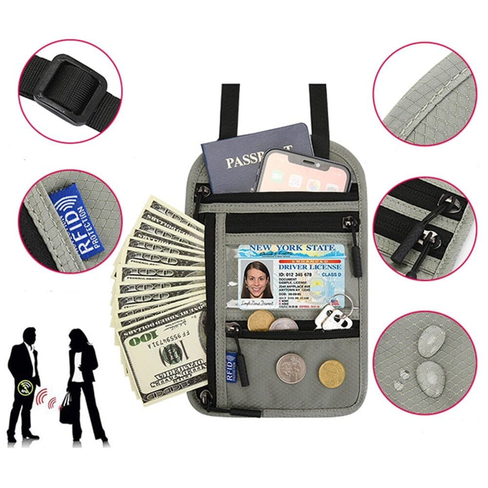 Pochette Tour de Cou Voyage pour Billets et Documents (RFID) Noir – vue 2 – Yokabag