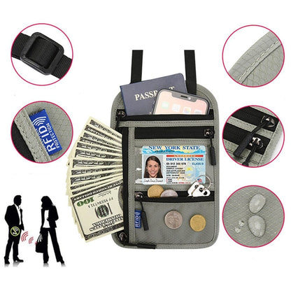 Pochette Tour de Cou Voyage pour Billets et Documents (RFID) Noir – vue 2 – Yokabag