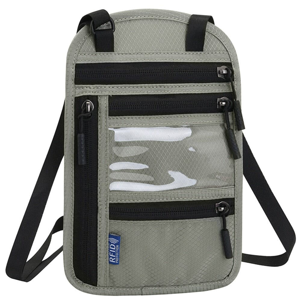 Pochette Tour de Cou Voyage pour Billets et Documents (RFID) Anthracite – vue 3 – Yokabag
