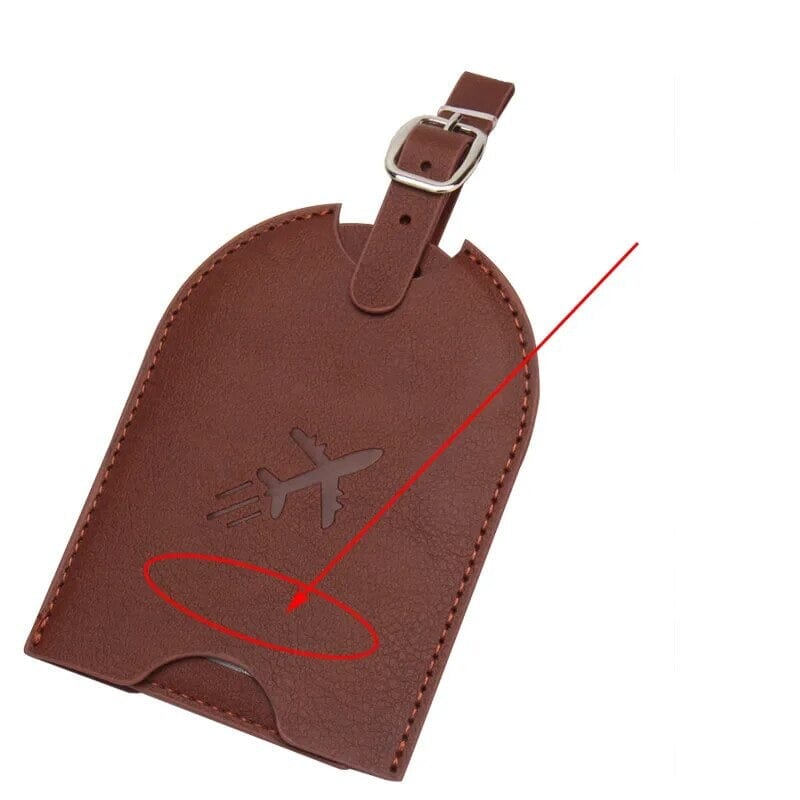 Porte-étiquette de bagage personnalisé Avion Rouge – vue 6 – Yokabag