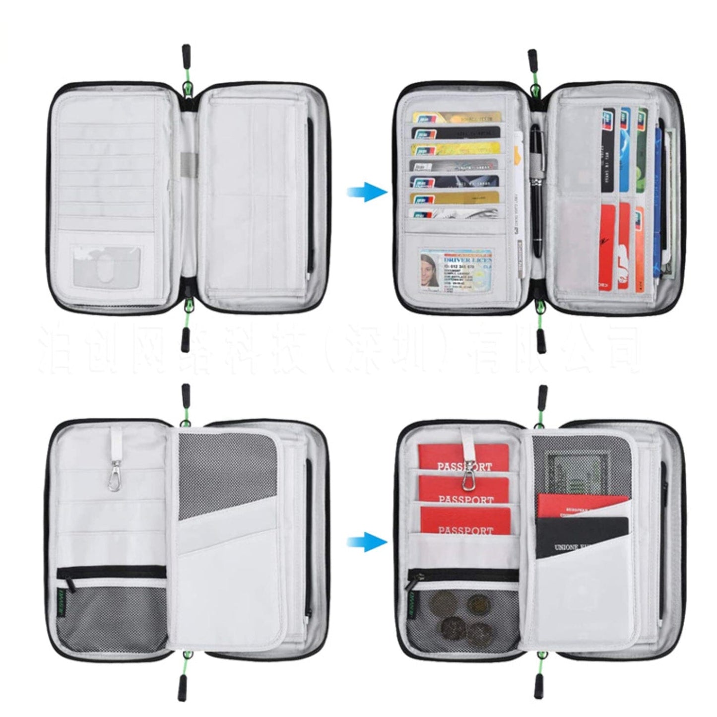 Portefeuille de Voyage en Famille Gris – vue 3 – Yokabag