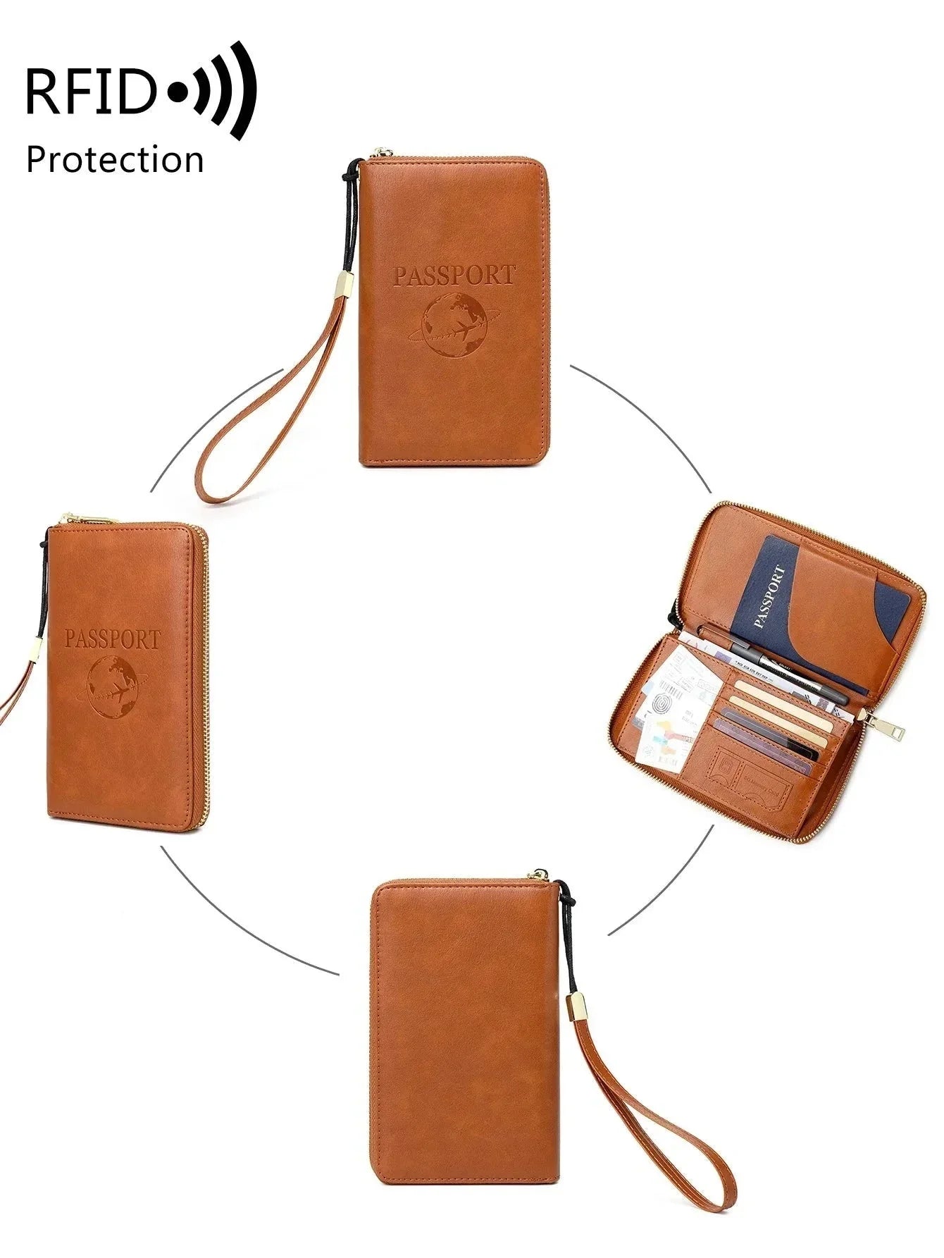 Portefeuille Pochette de Voyage pour Passeport Gris – vue 4 – Yokabag