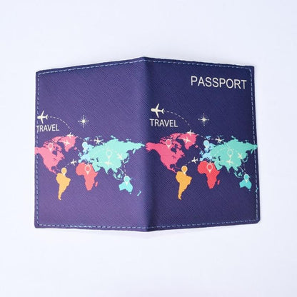 Protège-Passeport Voyage en Couleurs sur la Carte du Monde – vue 2 – Yokabag