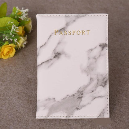 Protège-Passeport Marbré Blanc