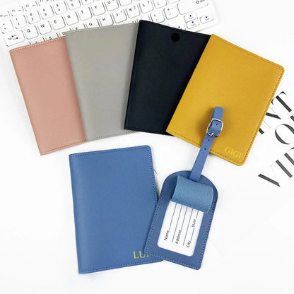Ensemble Voyage Personnalisé: Protège Passeport et Bleu Marine – vue 3 – Yokabag