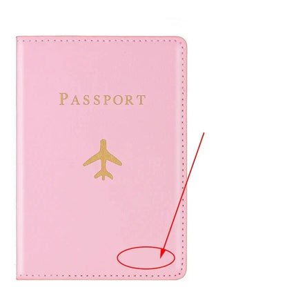 Protège-Passeport Personnalisé Avion Marbre Rose – vue 5 – Yokabag