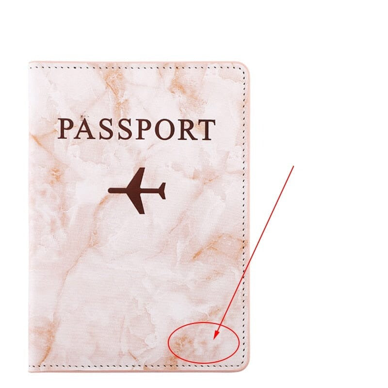 Protège-Passeport Personnalisé - Avion en Marbre Turquoise – vue 4 – Yokabag
