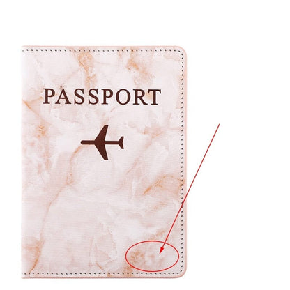 Protège-Passeport Personnalisé - Avion en Marbre Turquoise – vue 4 – Yokabag