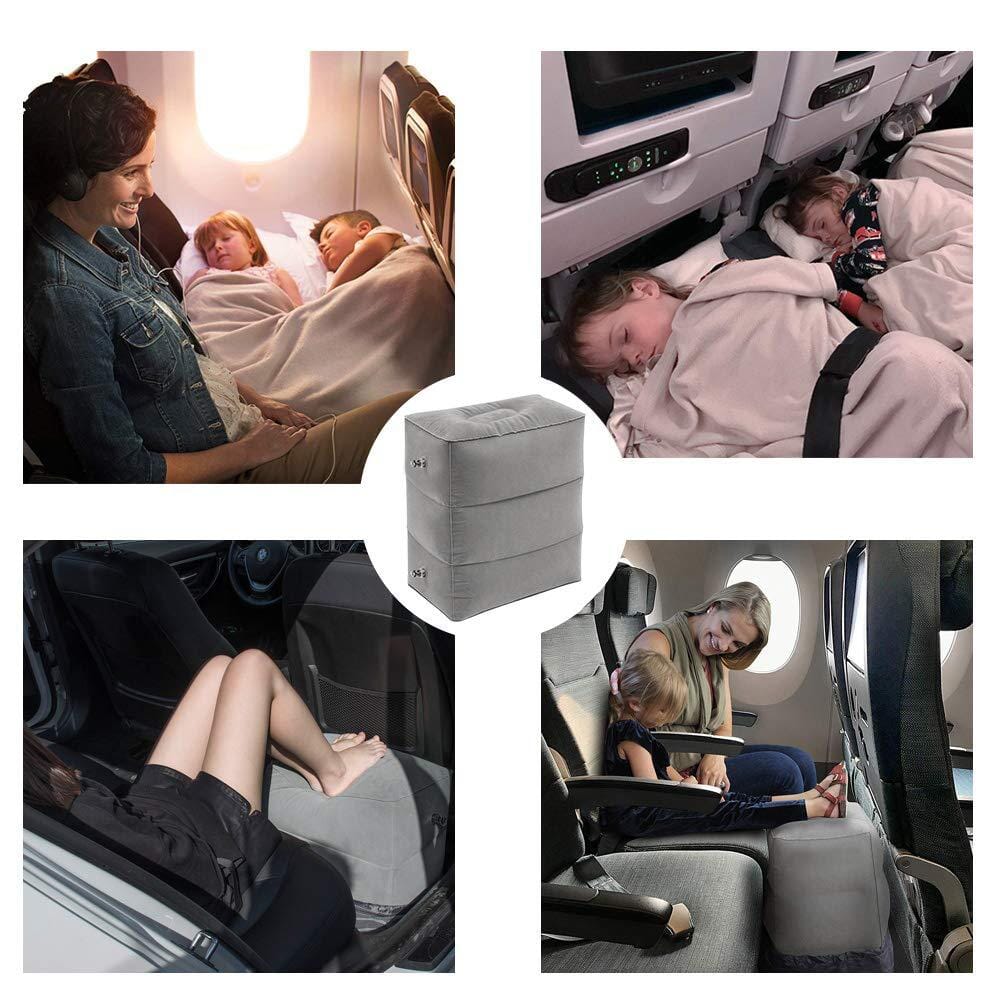 Repose-Pieds Voyage Gonflable - Coussin Avion & Voiture Turquoise – vue 3 – Yokabag