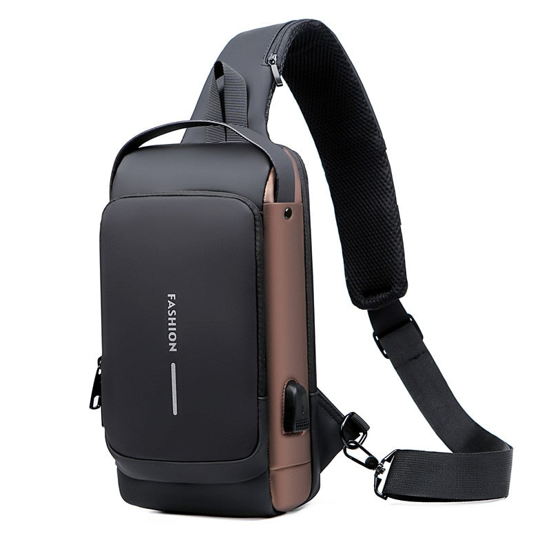 Sac à Bandoulière Sécurisé Travel Marron – vue 2 – Yokabag