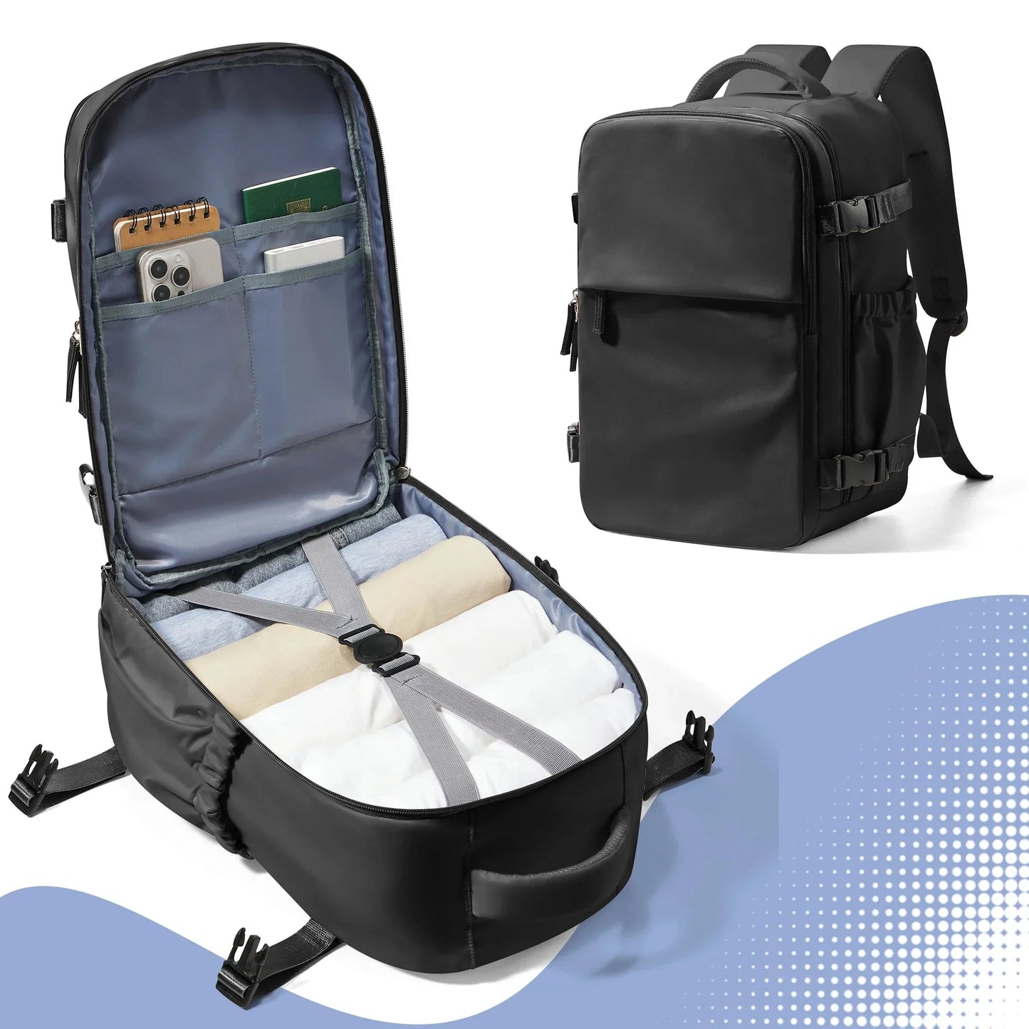 Sac à Dos de Voyage en Cabine 40x30x20 Beige – vue 4 – Yokabag