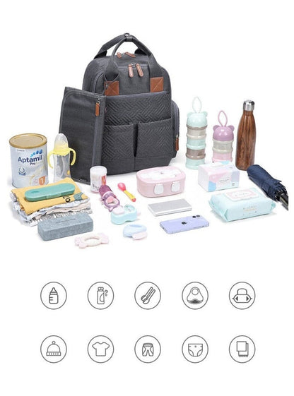 Sac à Dos Voyage Bébé - Avec Tapis à Langer Noir – vue 2 – Yokabag