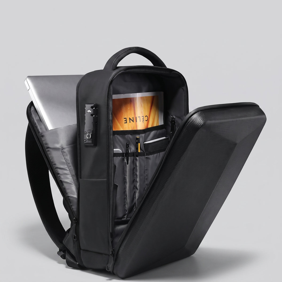 Sac à Dos Sécurisé - avec Coque Rigide et Port USB – vue 3 – Yokabag